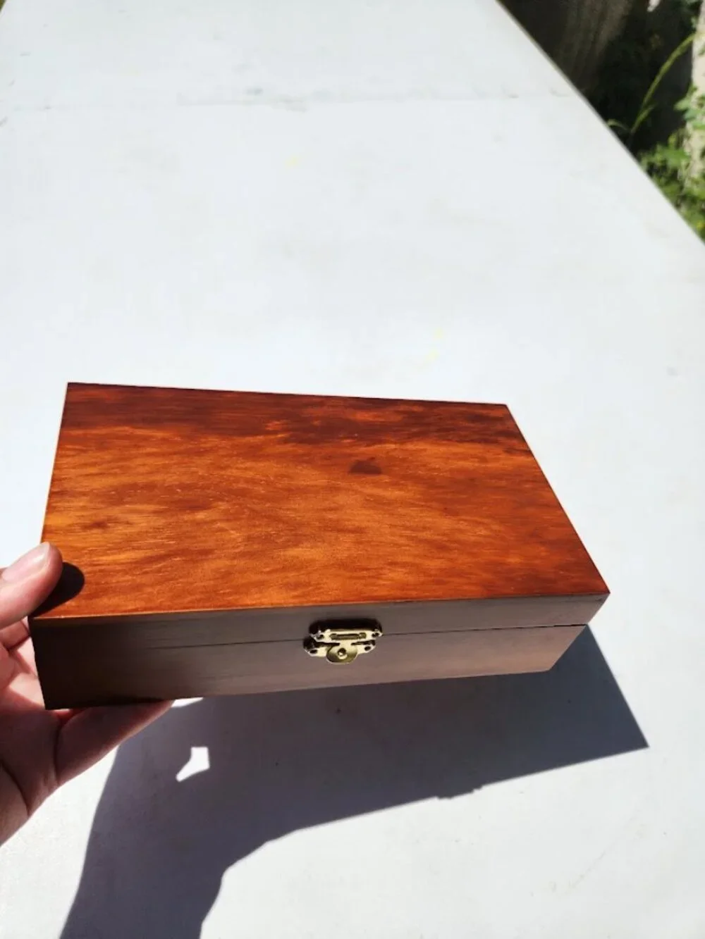 NEW Premium Wooden Storage Keepsake Box Chest Polished with clasp closure